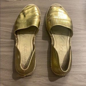 Well loved gold espadrilles